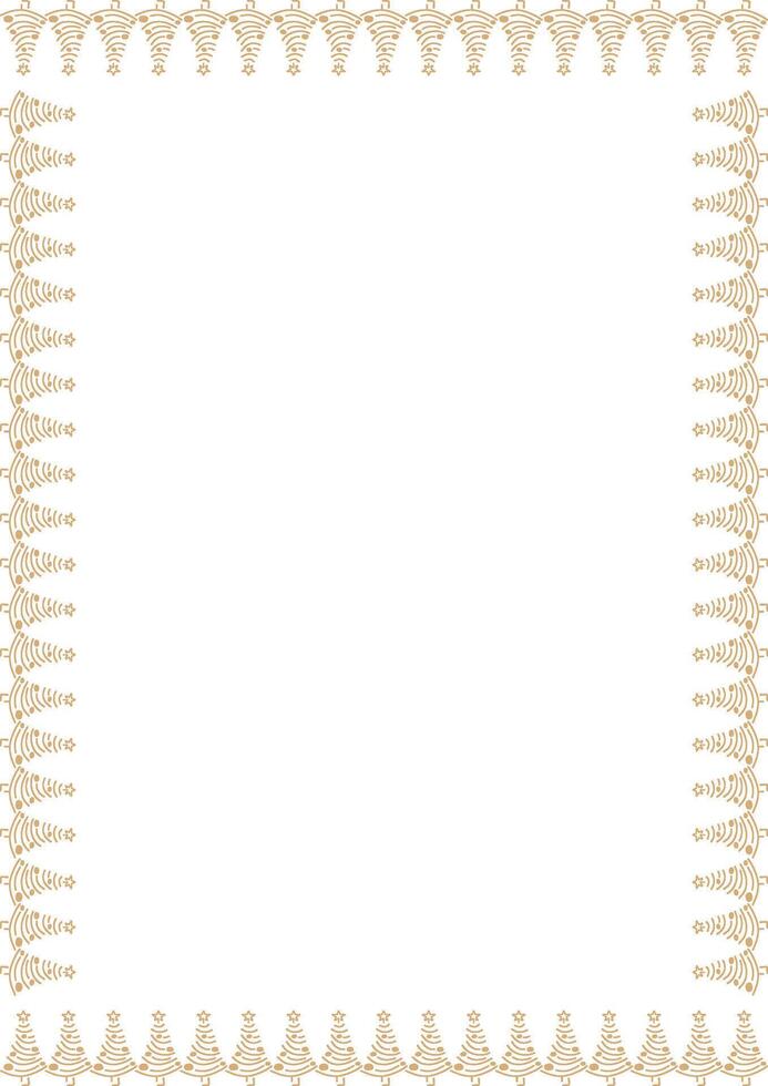 Winter christmas tree frame. Hand drawn illustration. New Year simple frame vector