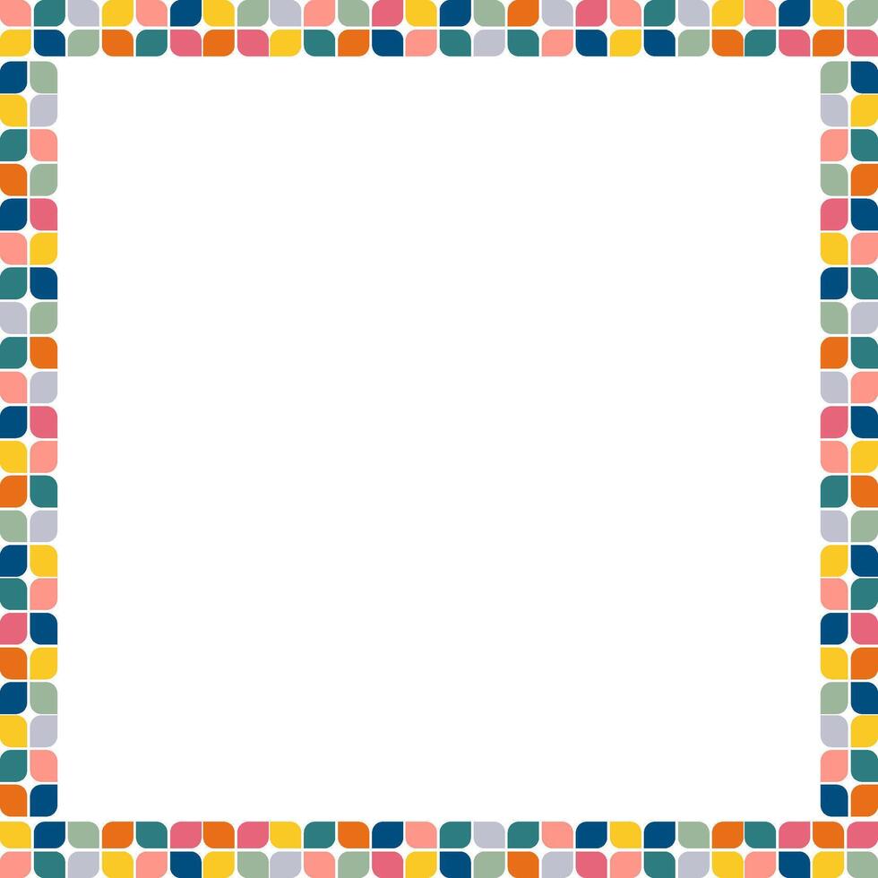 Colorful stylish geometric empty frame. frame for text. Modern Art baby shower graphic vector