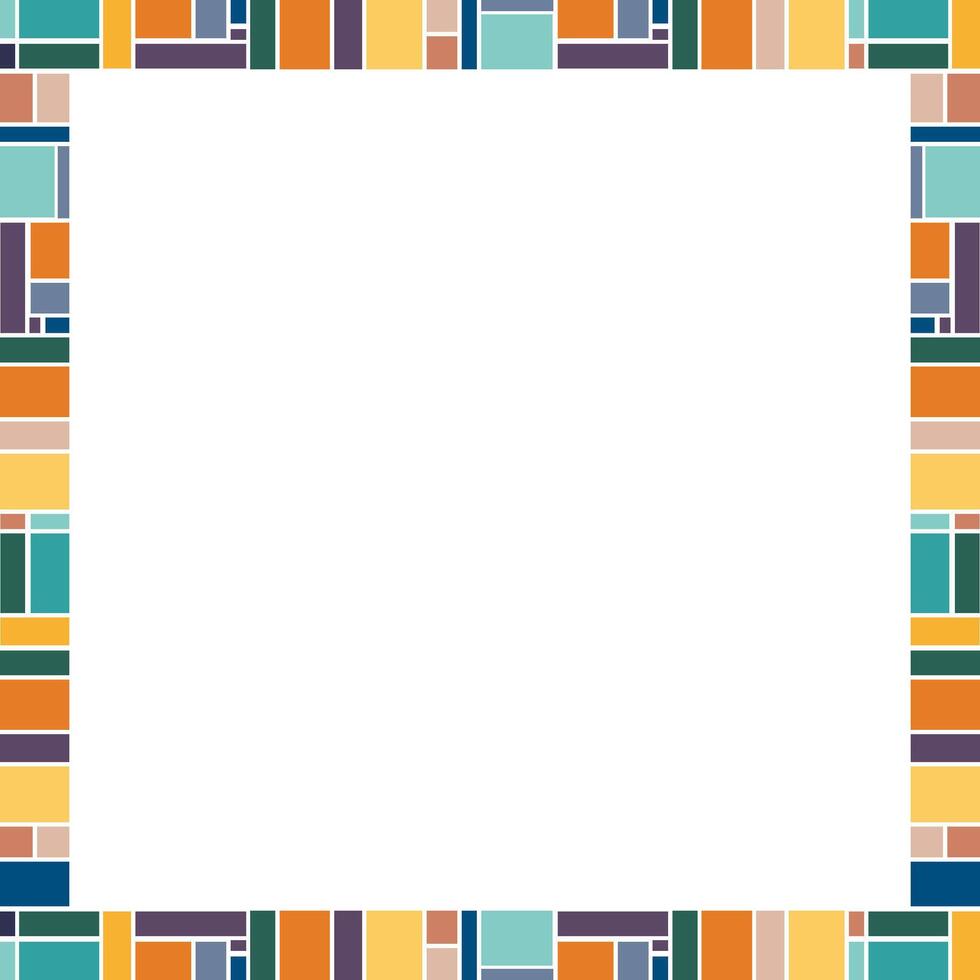 square frame for text. Colorful stylish geometric empty frame vector