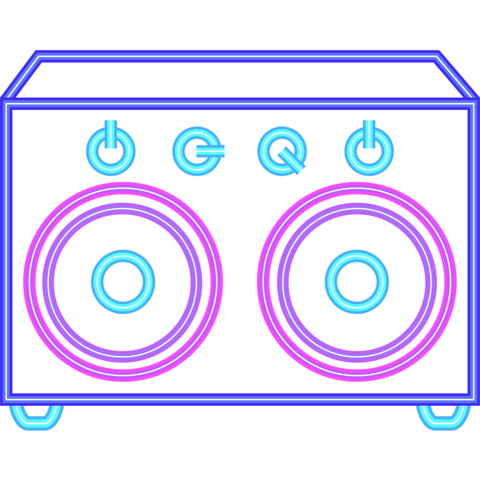A neon sign with speaker illustration icon isolated png