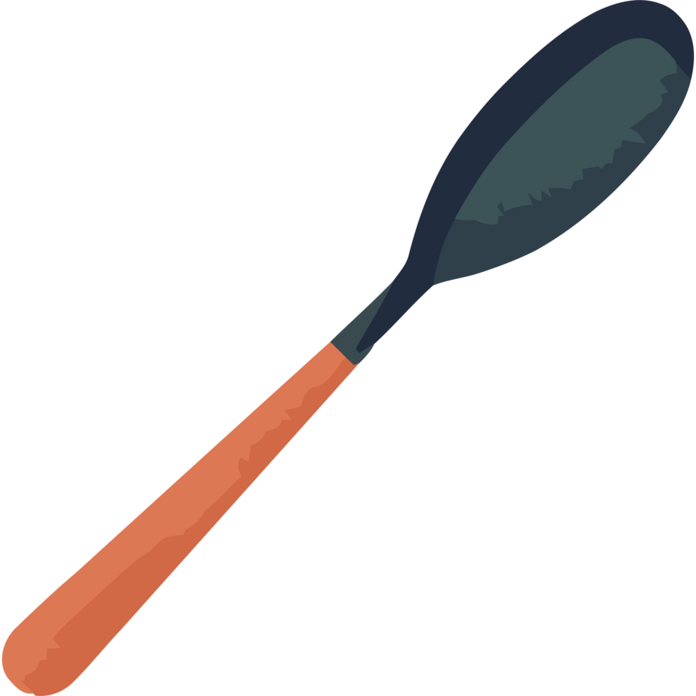 A spoon with wooden handle illustration icon isolated png