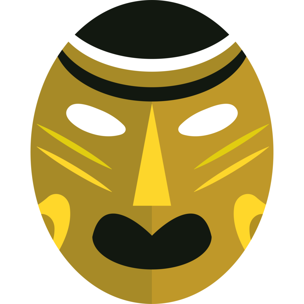 nigerian mask with colored details icon isolated png