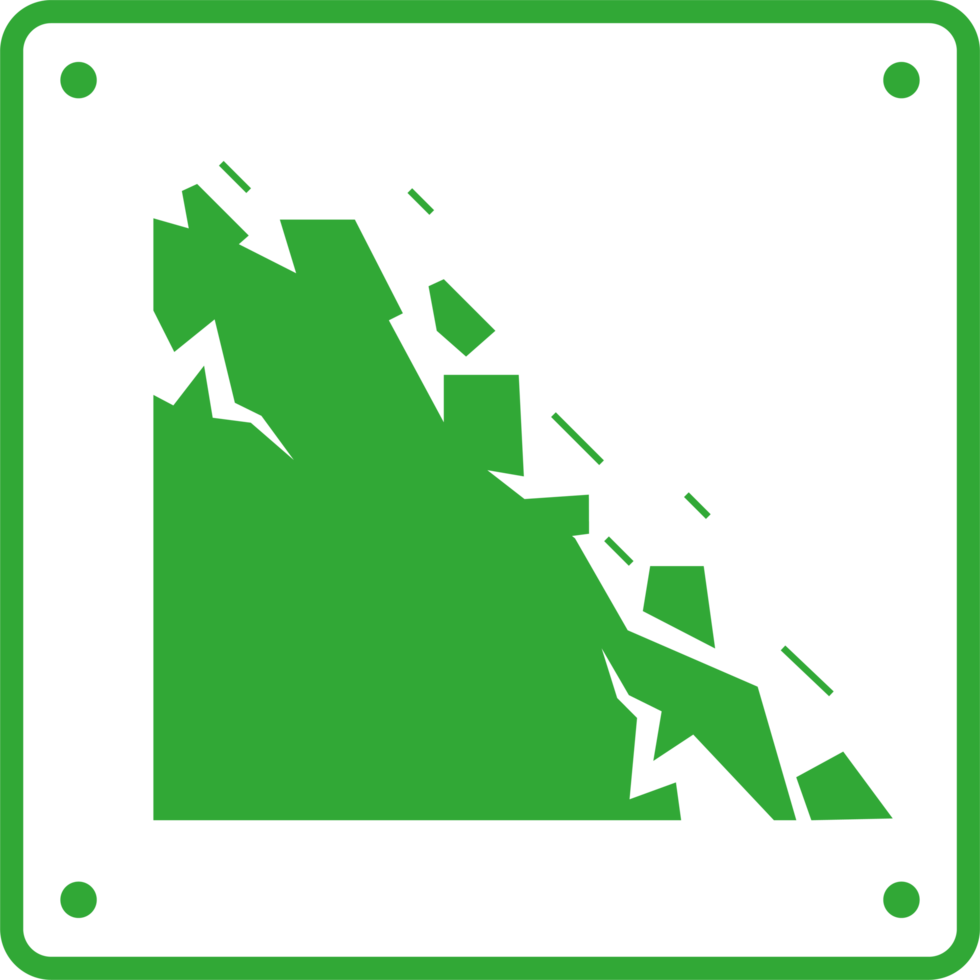 earthquake landslide icon signal design isolated png