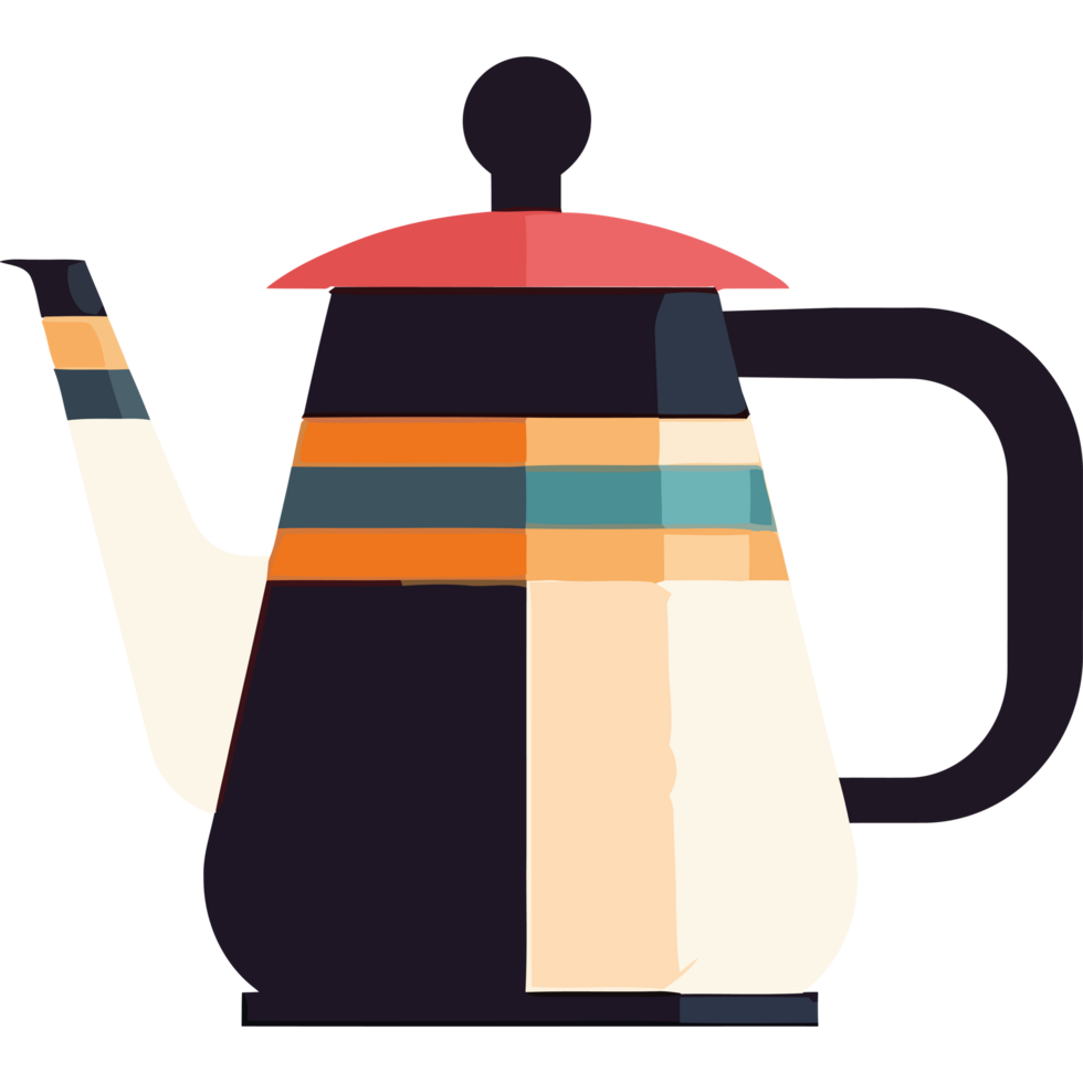 Colorful tea pot illustration icon isolated png