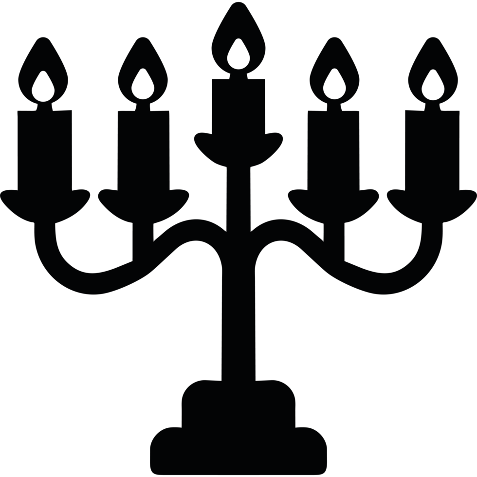 menorah with candles icon isolated png