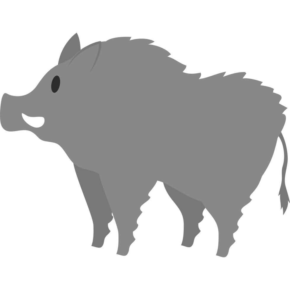 Gray boar standing icon isolated png