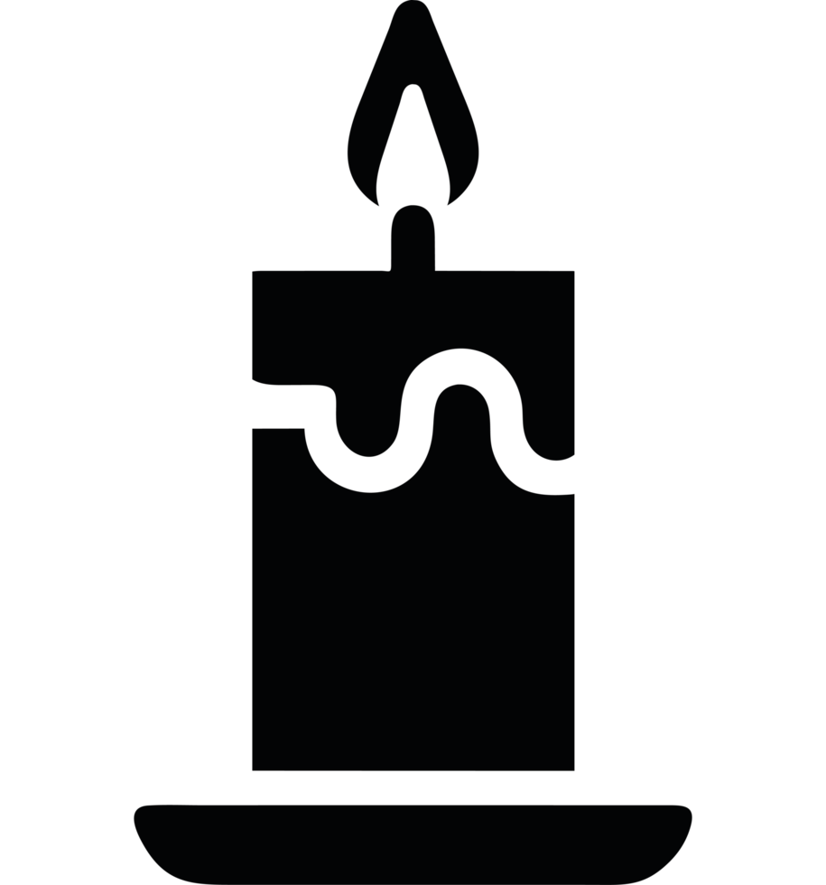 Candle black icon isolated png