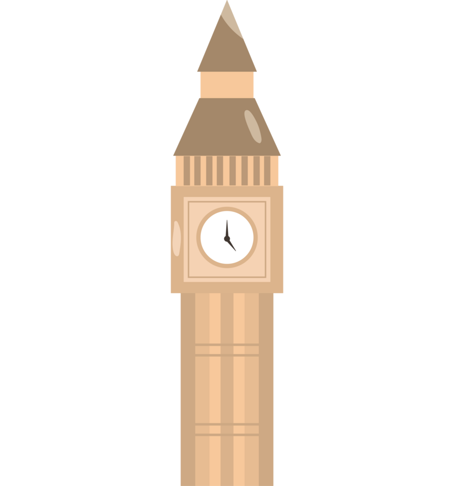 Big ben clock tower icon isolated png