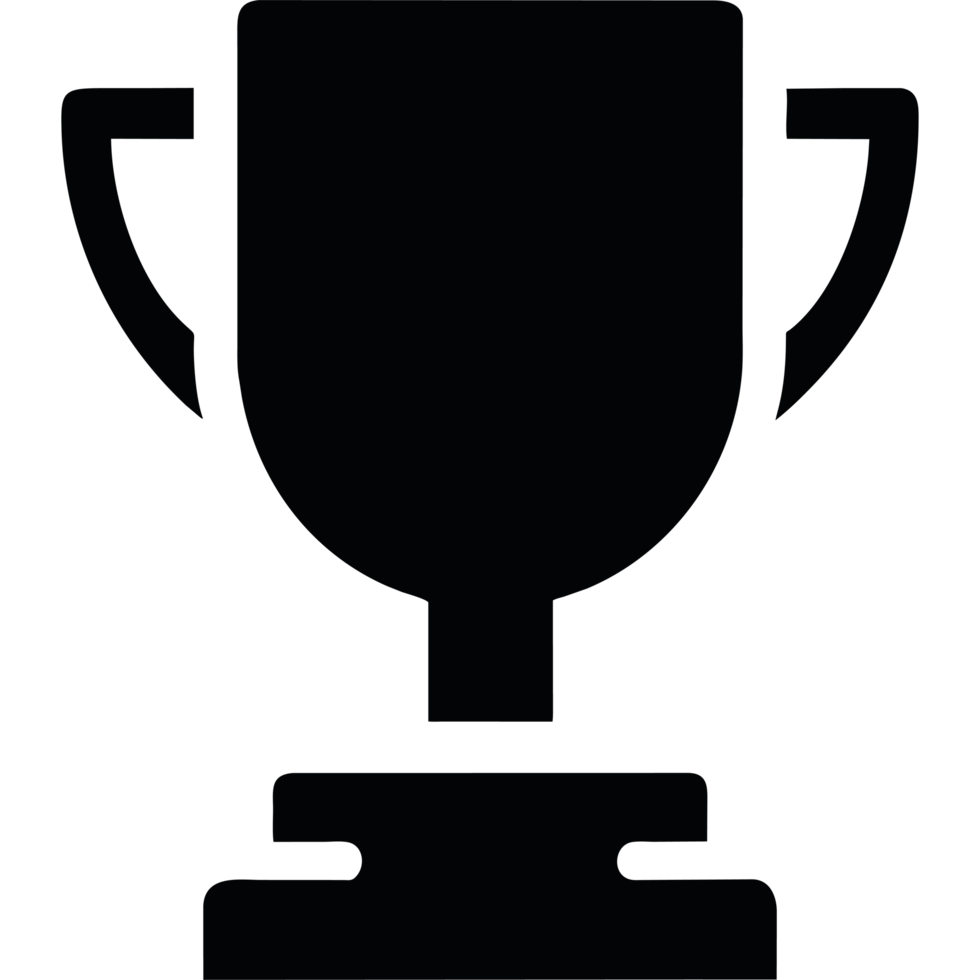 Black trophy cup icon isolated png
