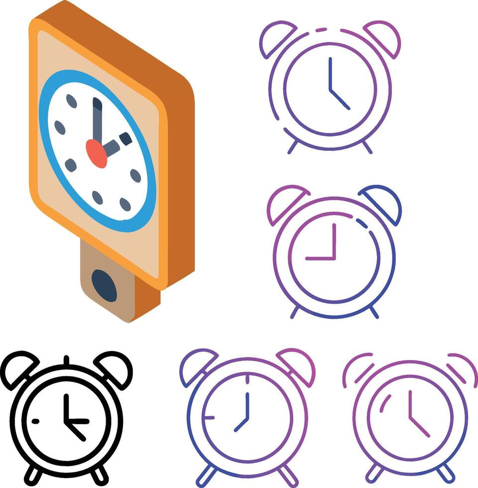 Set of clock icon design vector