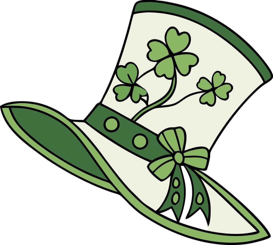 Leprechaun Hat with Clovers vector