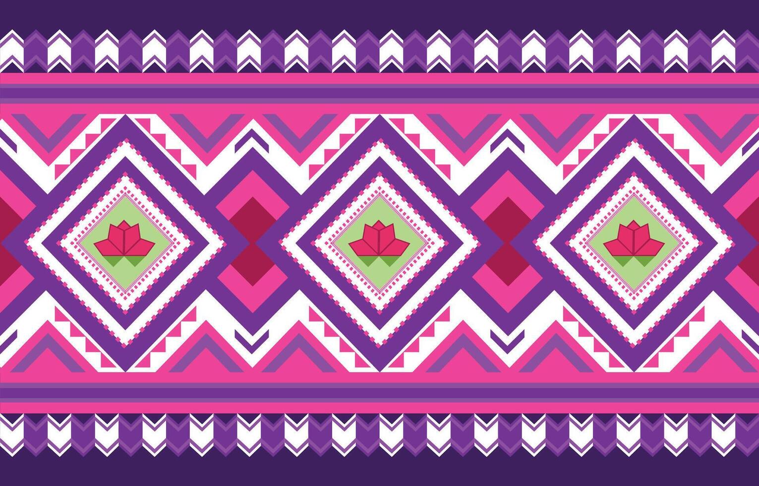 lotus southeast asian ethnic pattern design vector