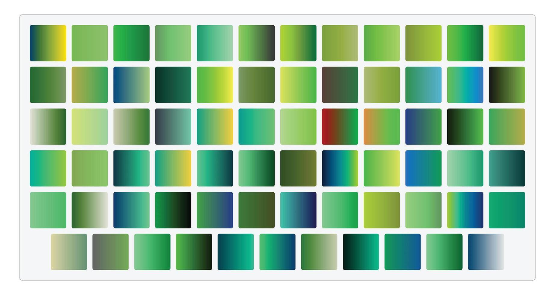 Set of 87 Green Yellow and Blue Editable Gradients vector