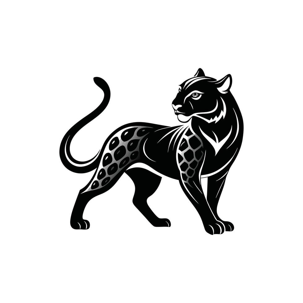 Graphic Leopard Illustration with Sharp Features vector