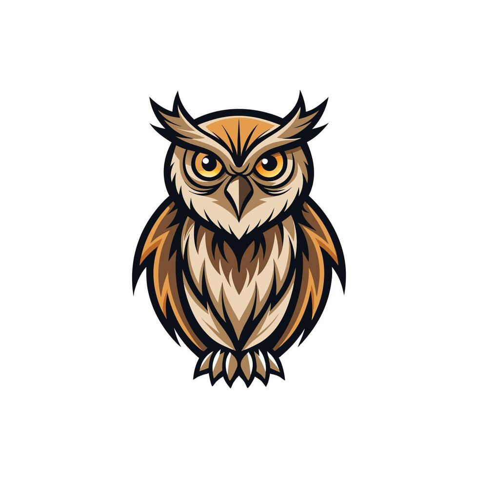 Wise Watcher Elegant Owl Illustration Design vector