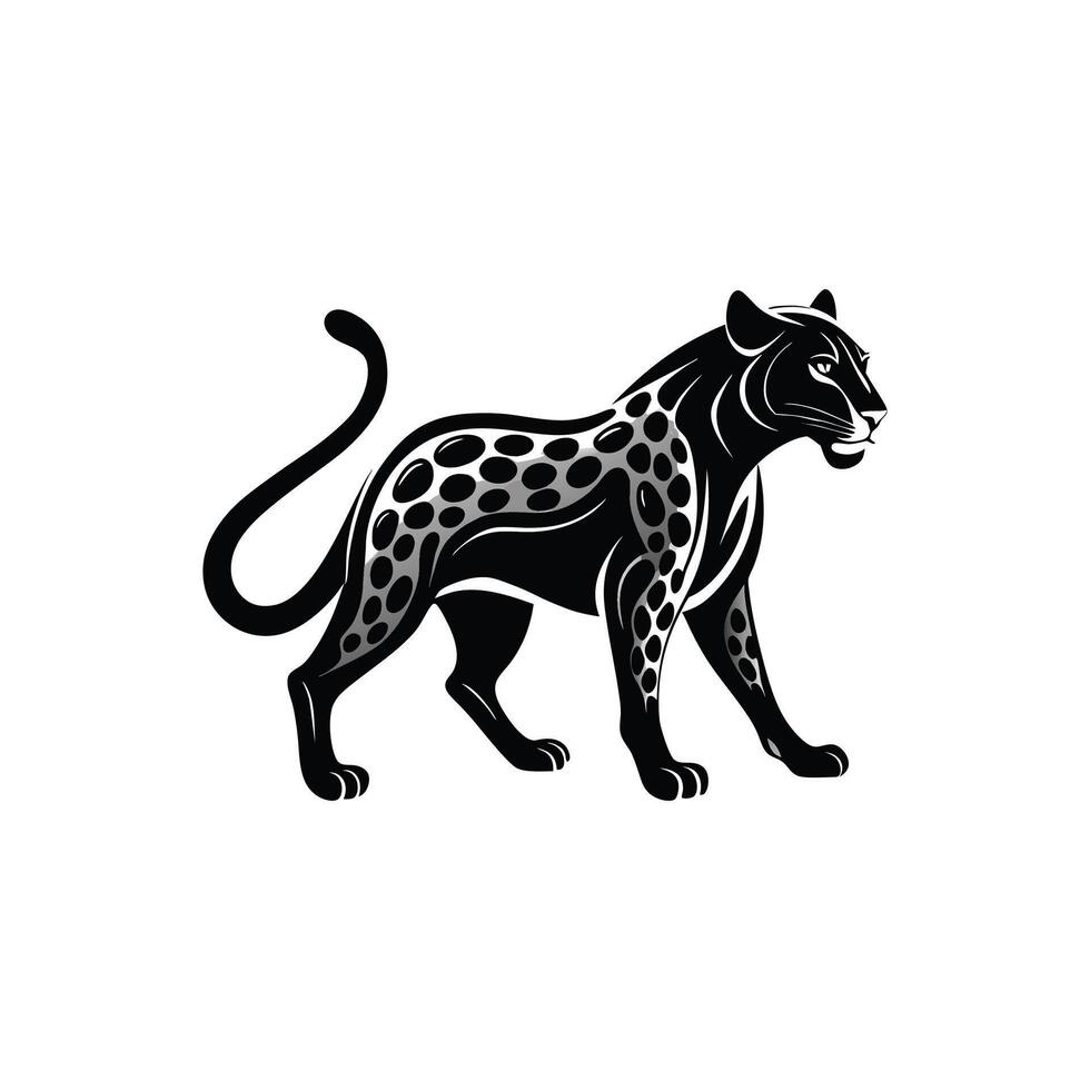 Elegant Leopard Silhouette in Motion vector
