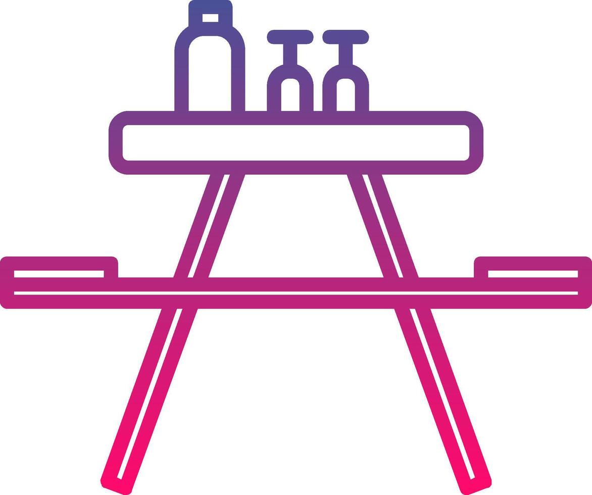 Picnic Table Icon Symbol Art Sign vector