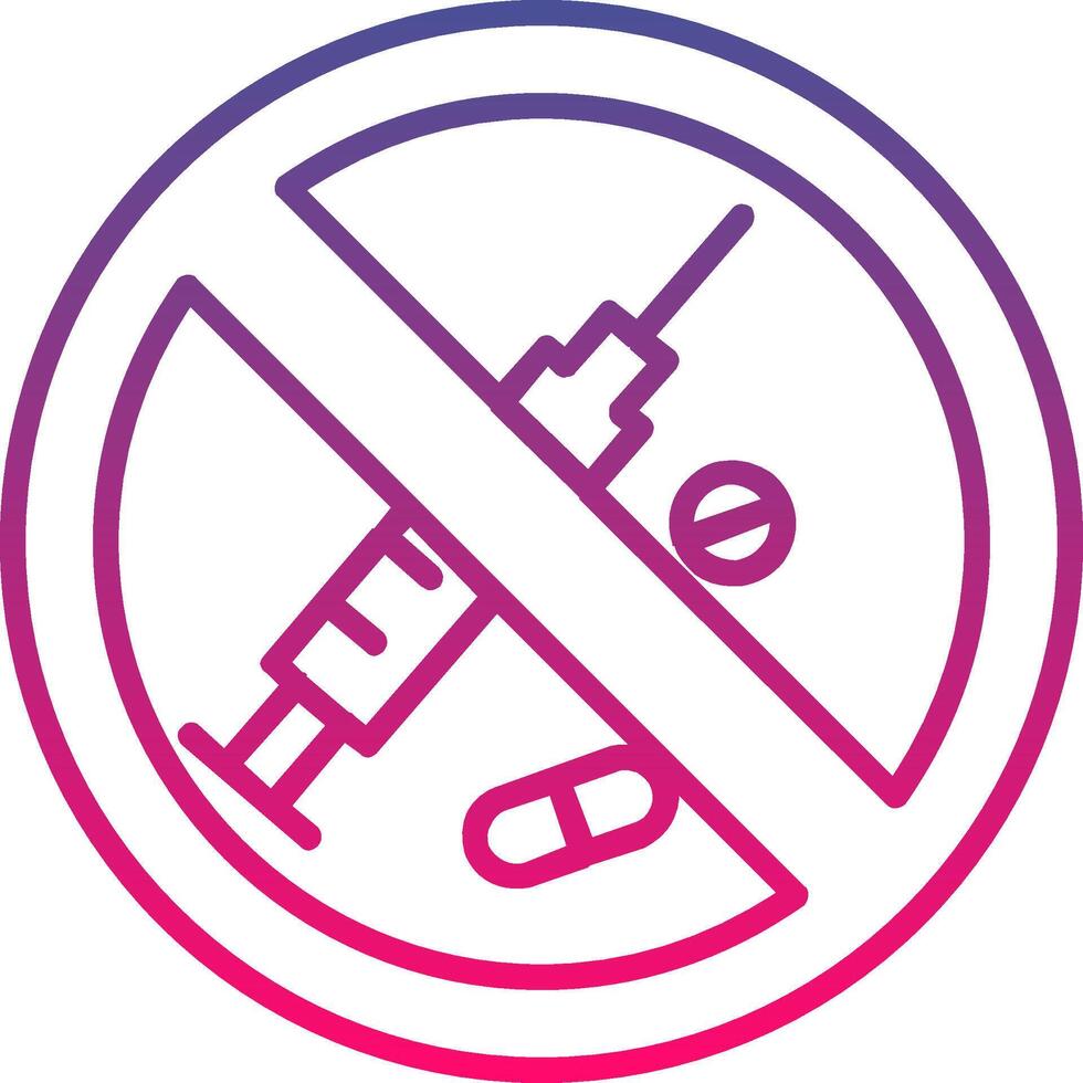 No Drugs Icon Symbol Art Sign vector