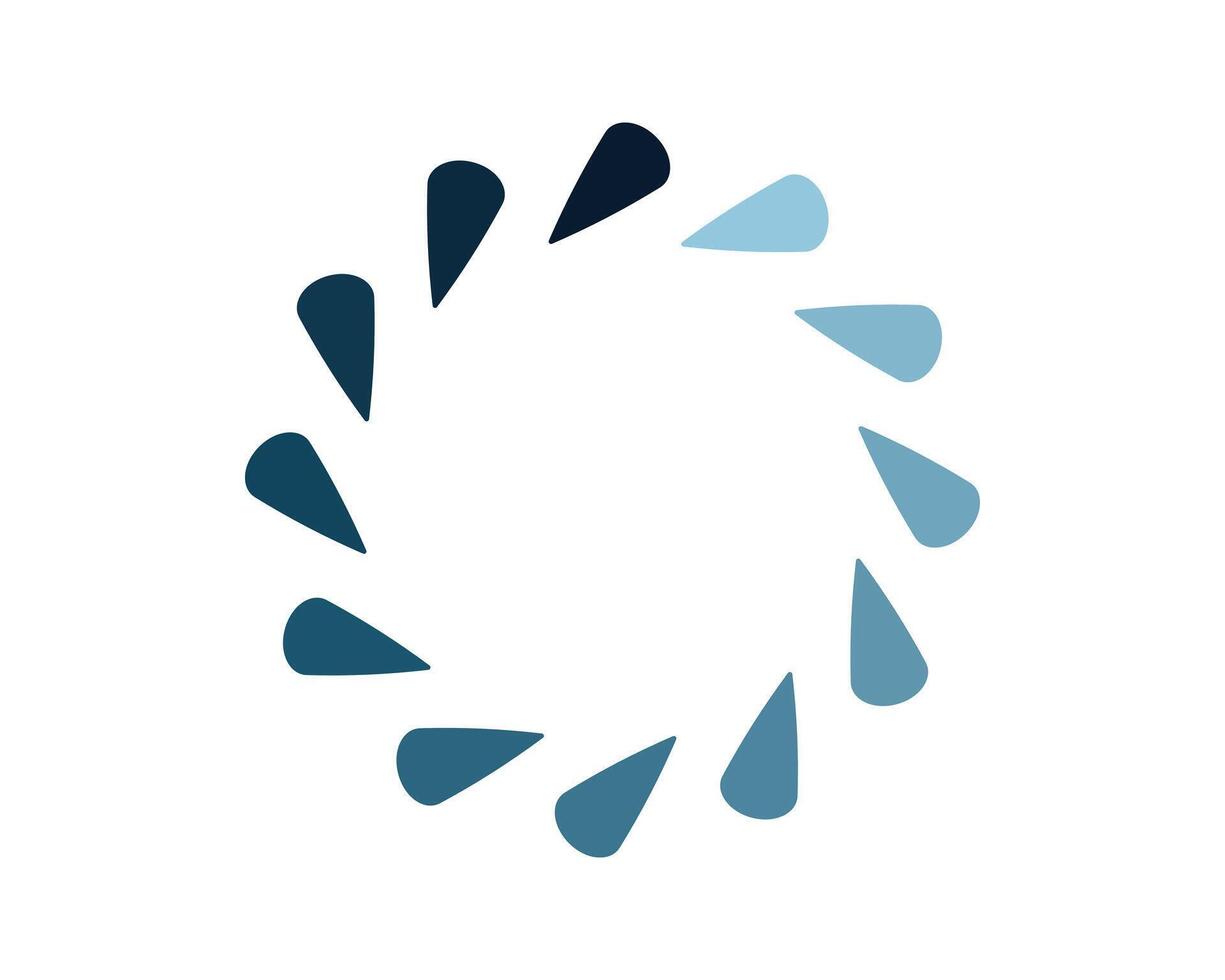 a blue and white logo with a circle shape vector
