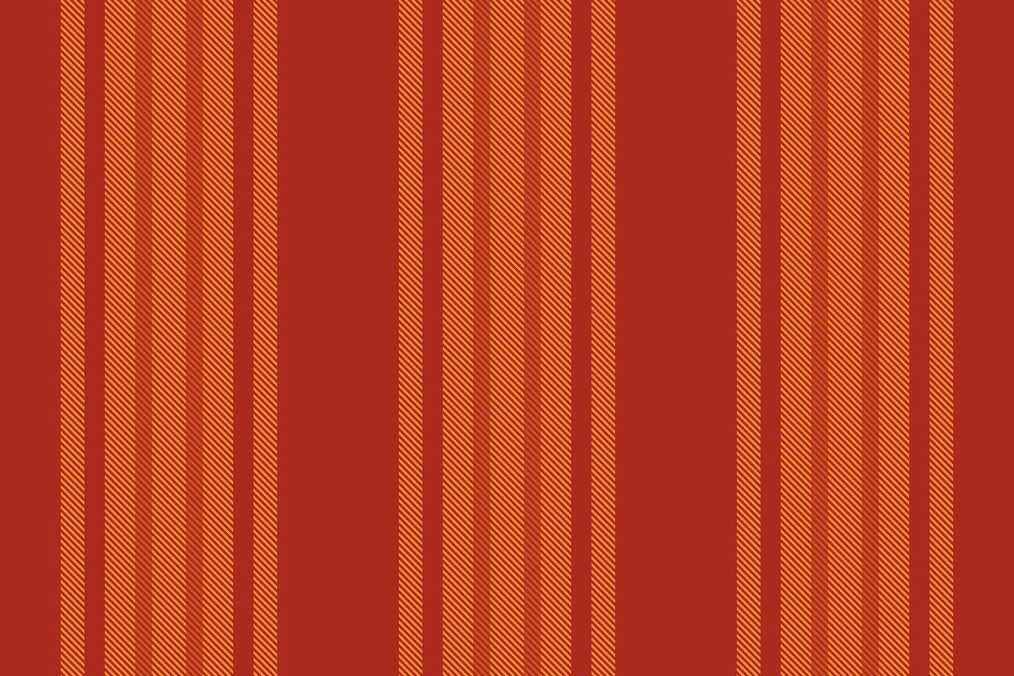 Cepetitive texture lines seamless, coloured fabric textile. Pedding vertical background stripe pattern in orange and red colors. vector