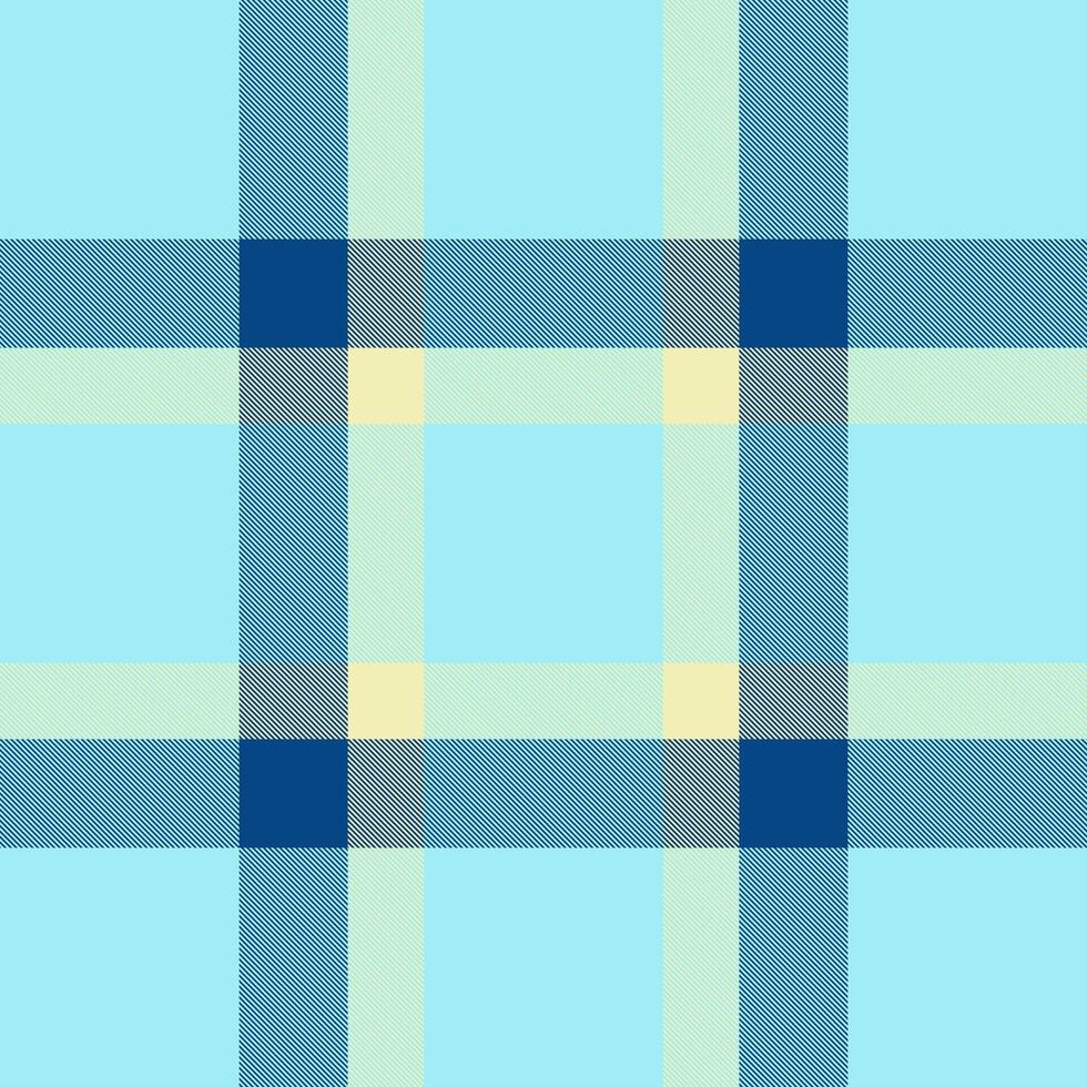 A refreshing pastel plaid pattern in shades of blue and yellow. This seamless texture evokes feelings of calmness and serenity, perfect for website backgrounds, textile designs, or packaging. vector