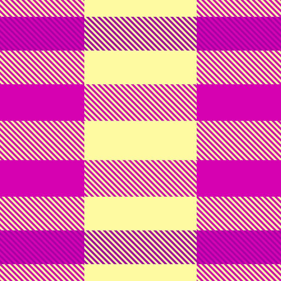 Vibrant pink and pale yellow plaid pattern. Bold geometric design ideal for textile prints, fashion, website backgrounds, or scrapbooking. vector