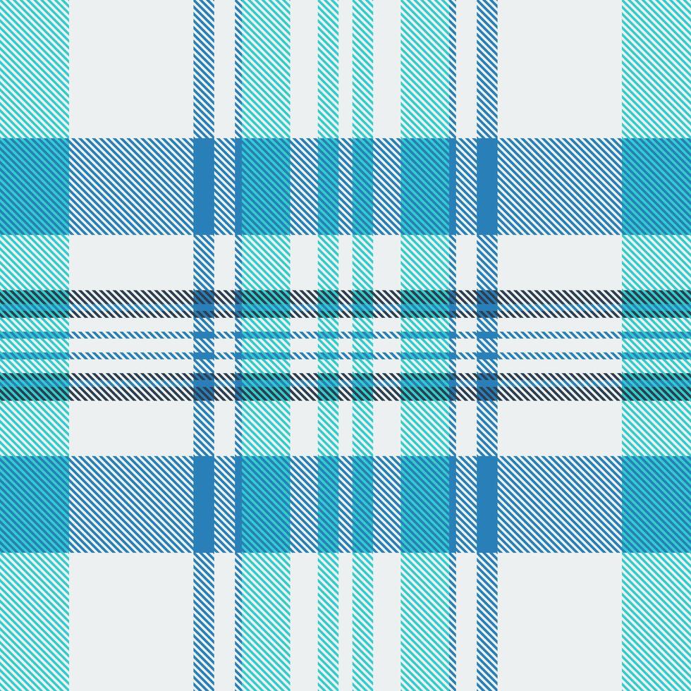 Seamless teal and white plaid pattern. Perfect for textile design, website backgrounds, or crafting projects. This vibrant, classic check evokes feelings of freshness and style. vector