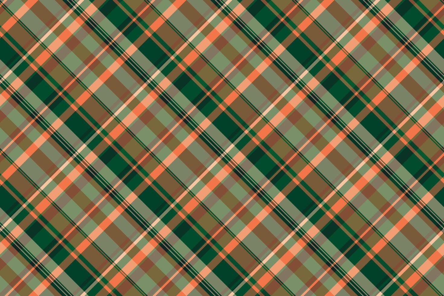 Thread texture pattern, hippy plaid textile check. Checking seamless background fabric tartan in orange and pastel colors. vector