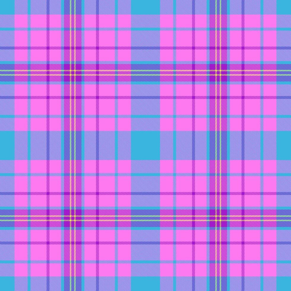 Vibrant pastel plaid pattern in pink, purple, and turquoise. Ideal for textile designs, fashion, websites, and packaging. A cheerful and modern design offering a playful yet sophisticated aesthetic. vector