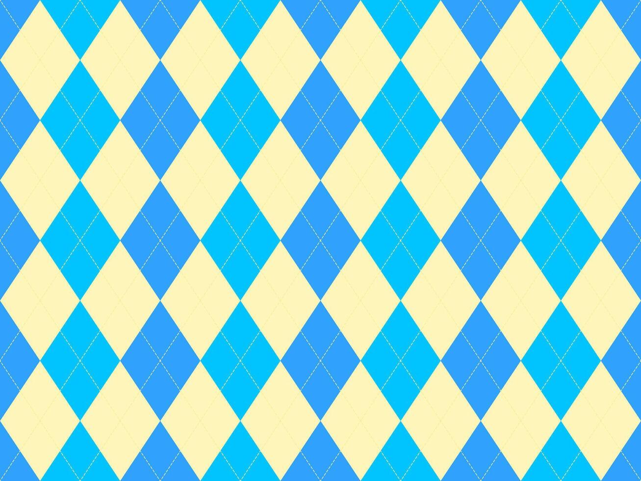 Vibrant argyle pattern in cheerful blue and pale yellow. Perfect for backgrounds, textiles, or playful designs. vector