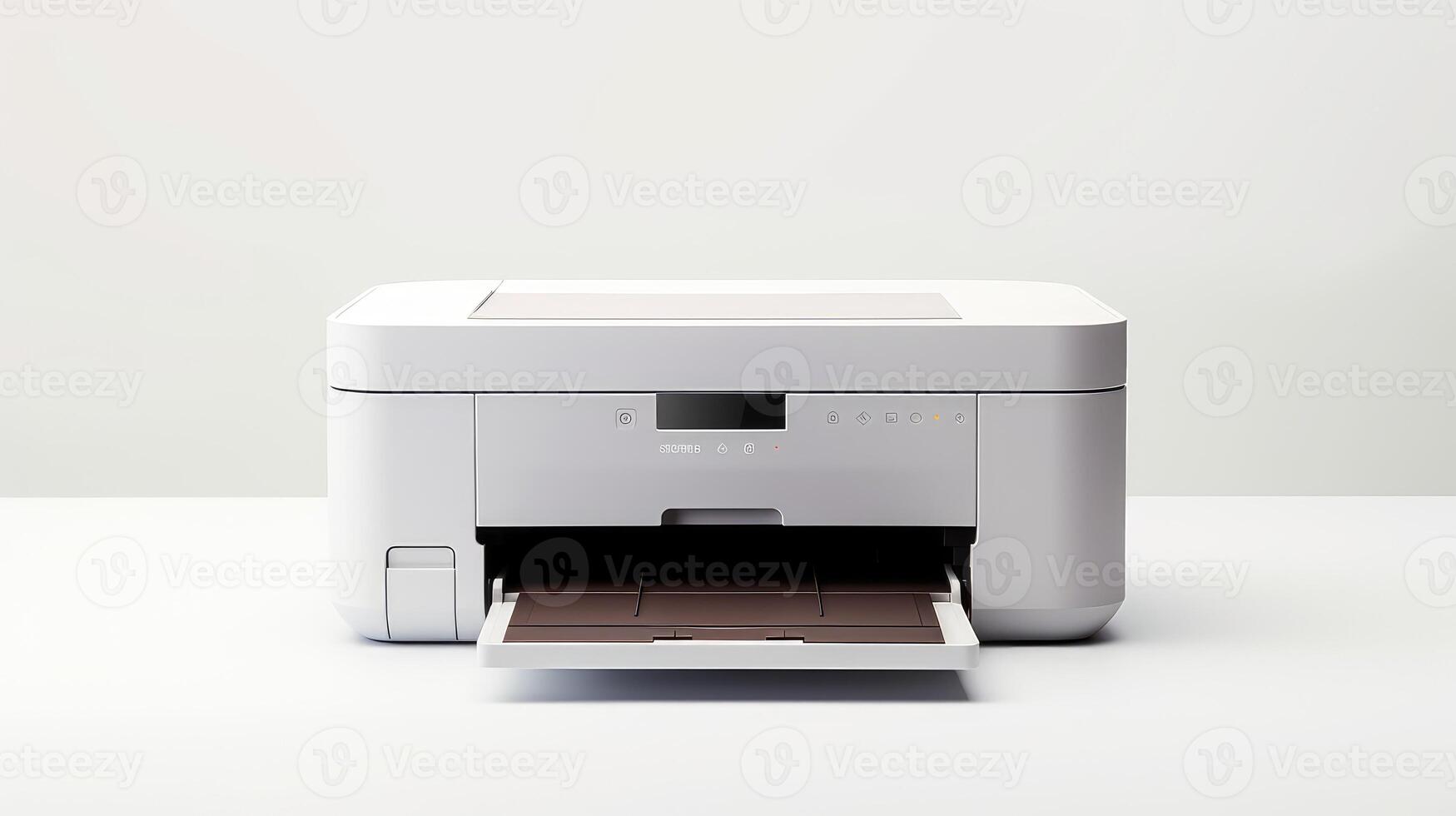 sleek printer white background photo