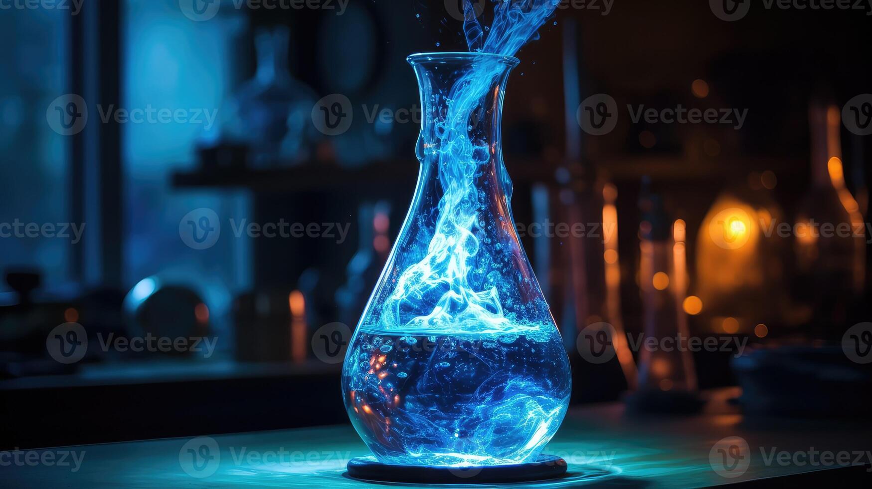 lamp blue liquid photo