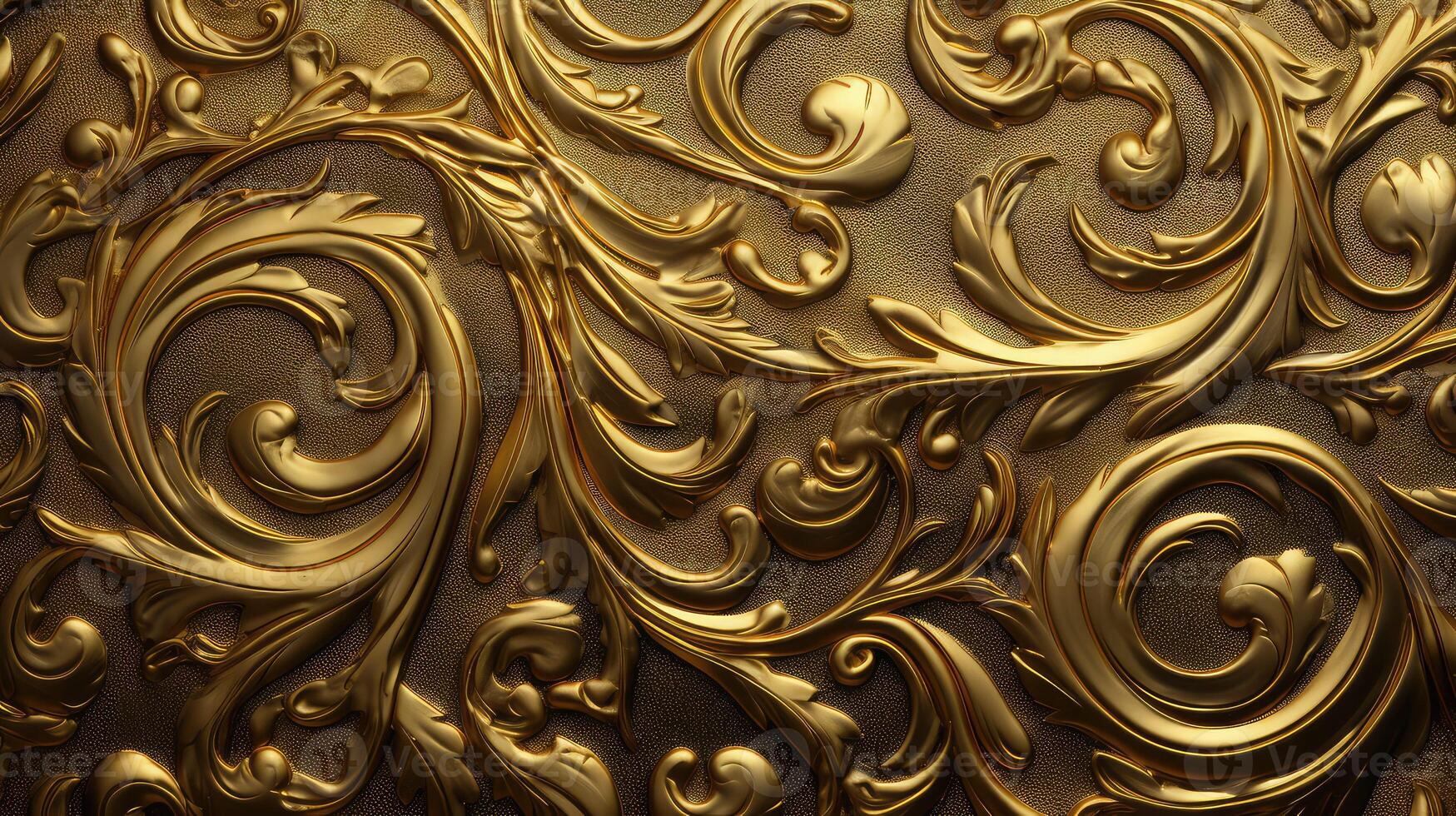 swirls gold leaf seamless photo