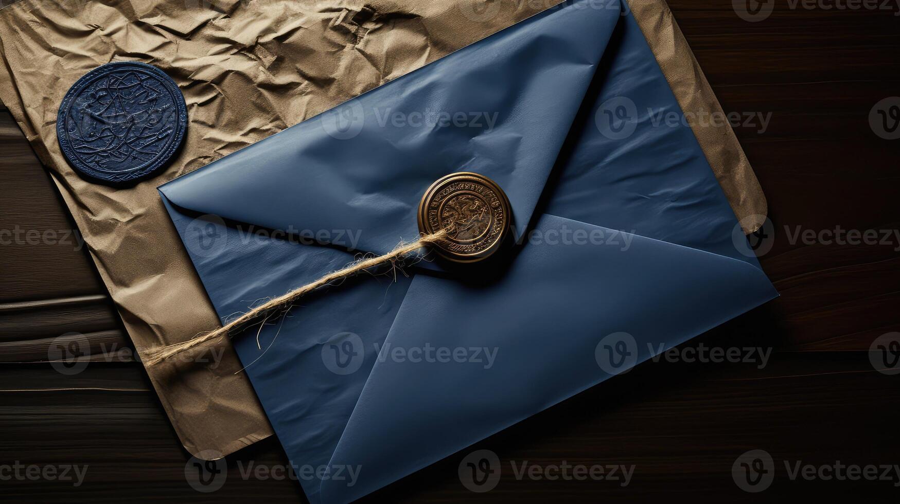 letter blue wax seal photo