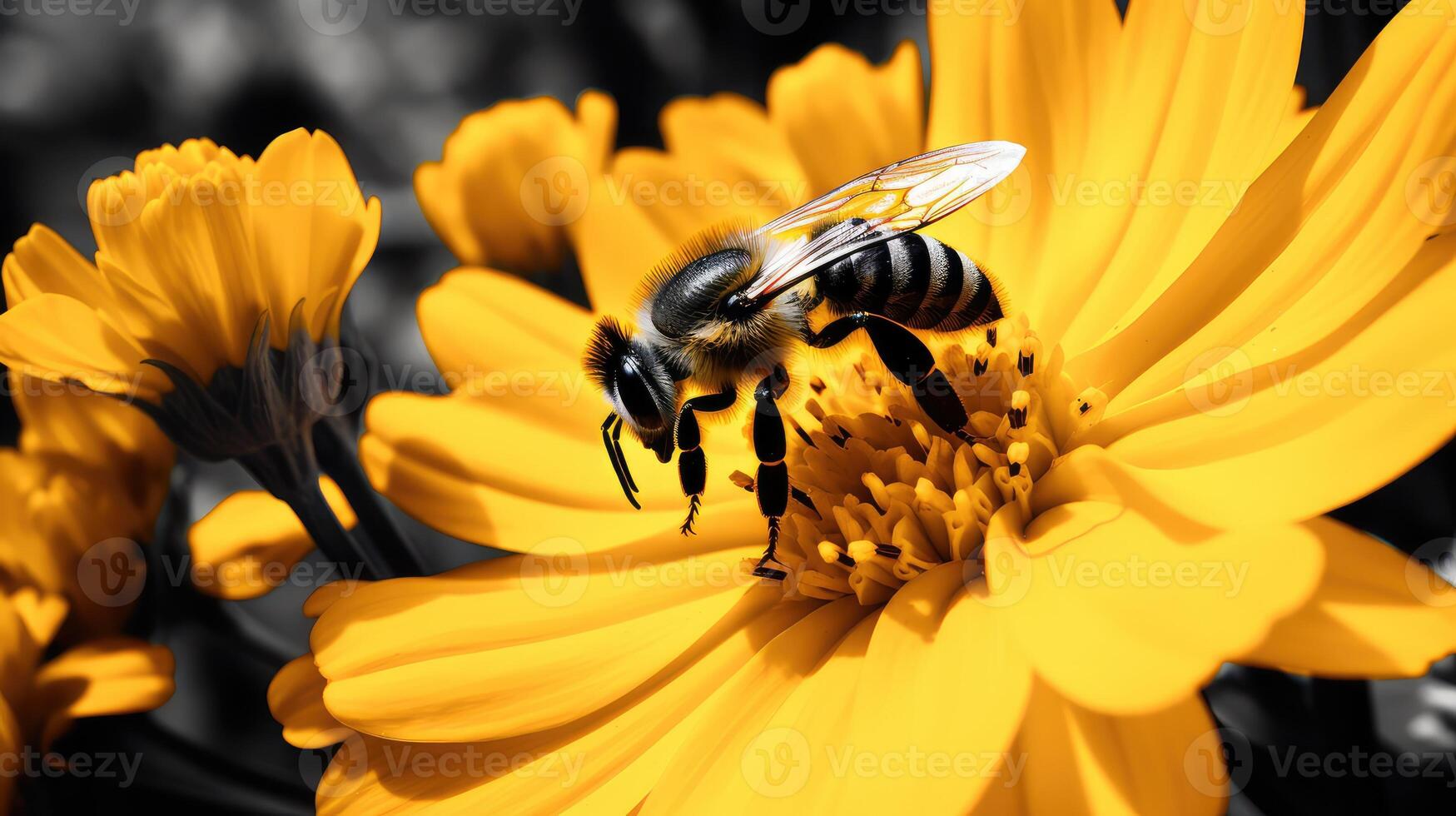 nectar yellow black white photo