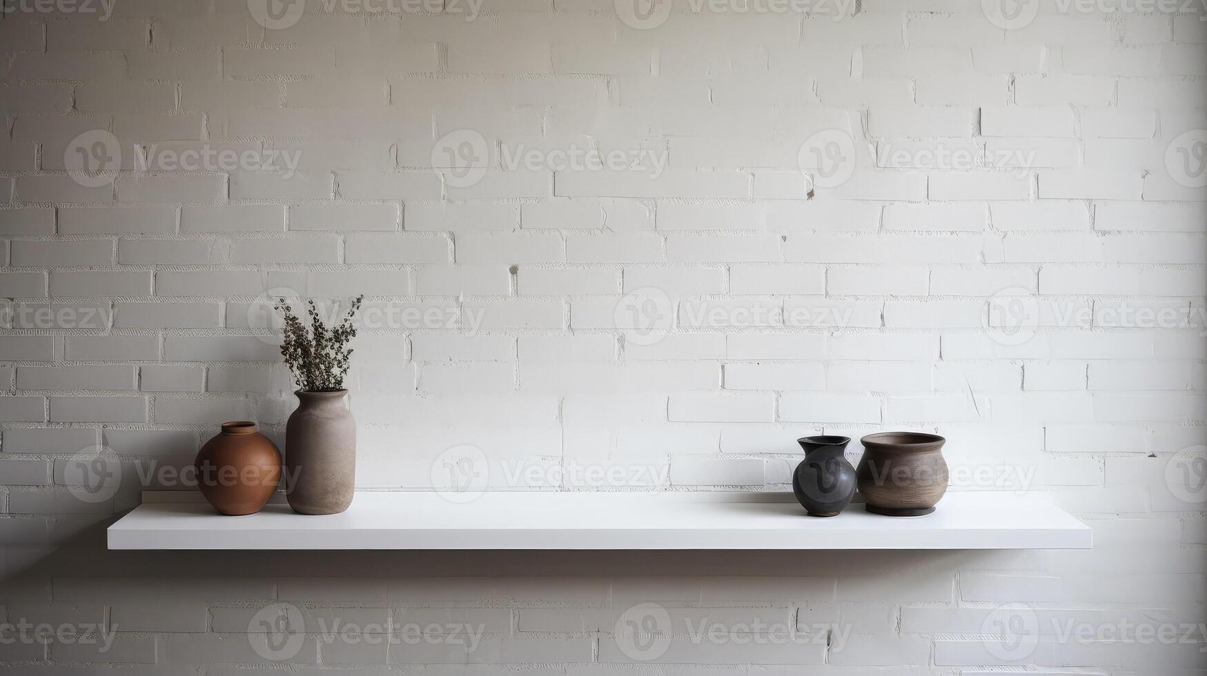wall white empty shelf photo
