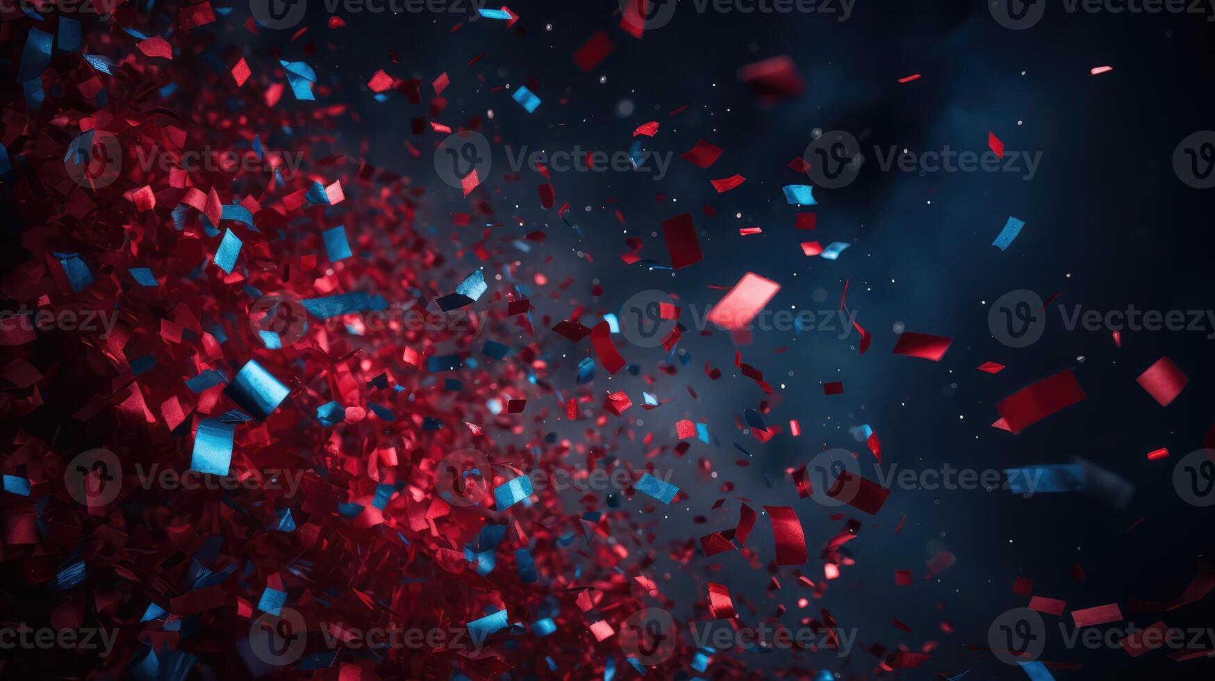 vibrant red blue confetti photo