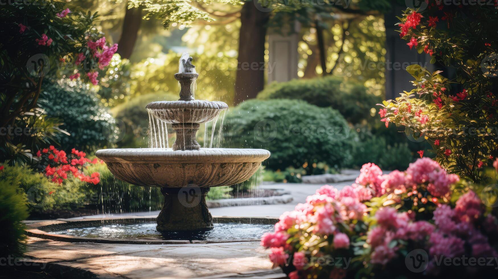 tranquil water fountains photo