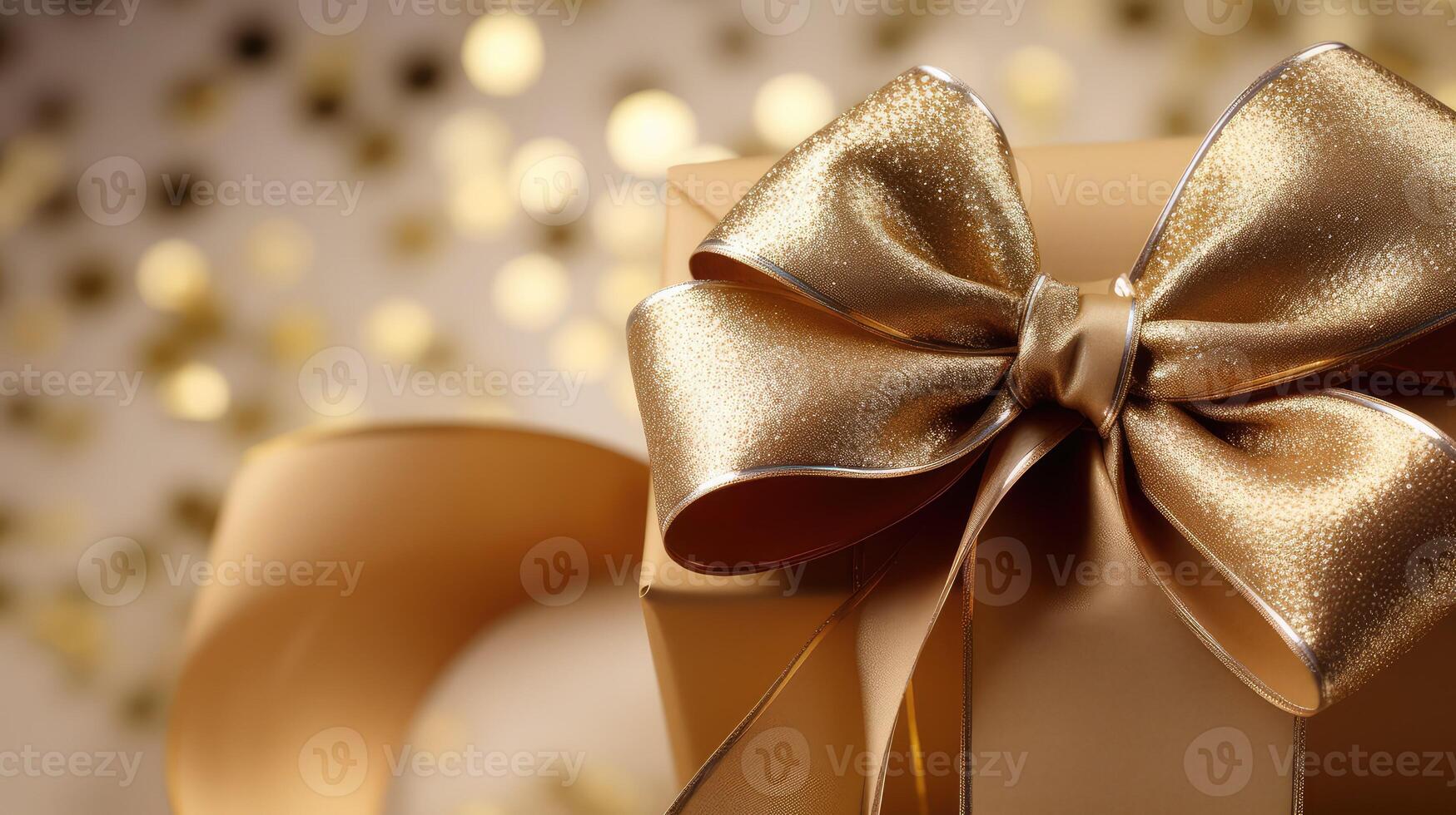 metallic gold gift bow photo