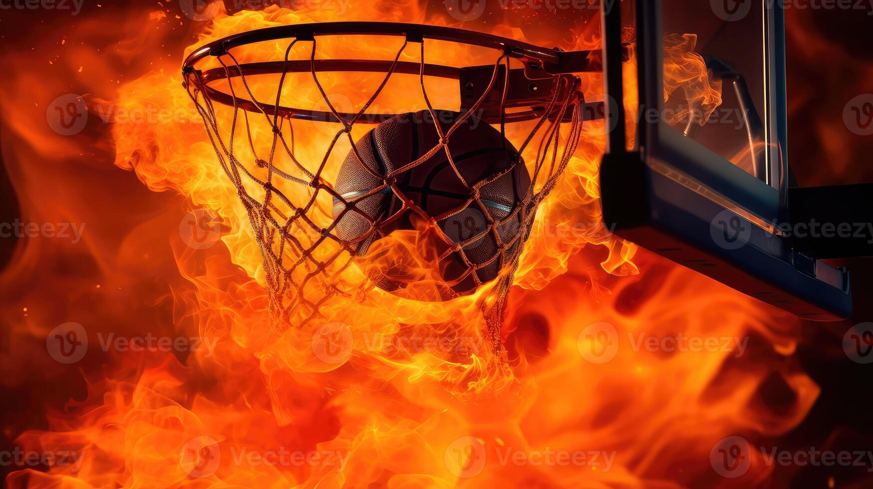 contrast basketball background fire photo