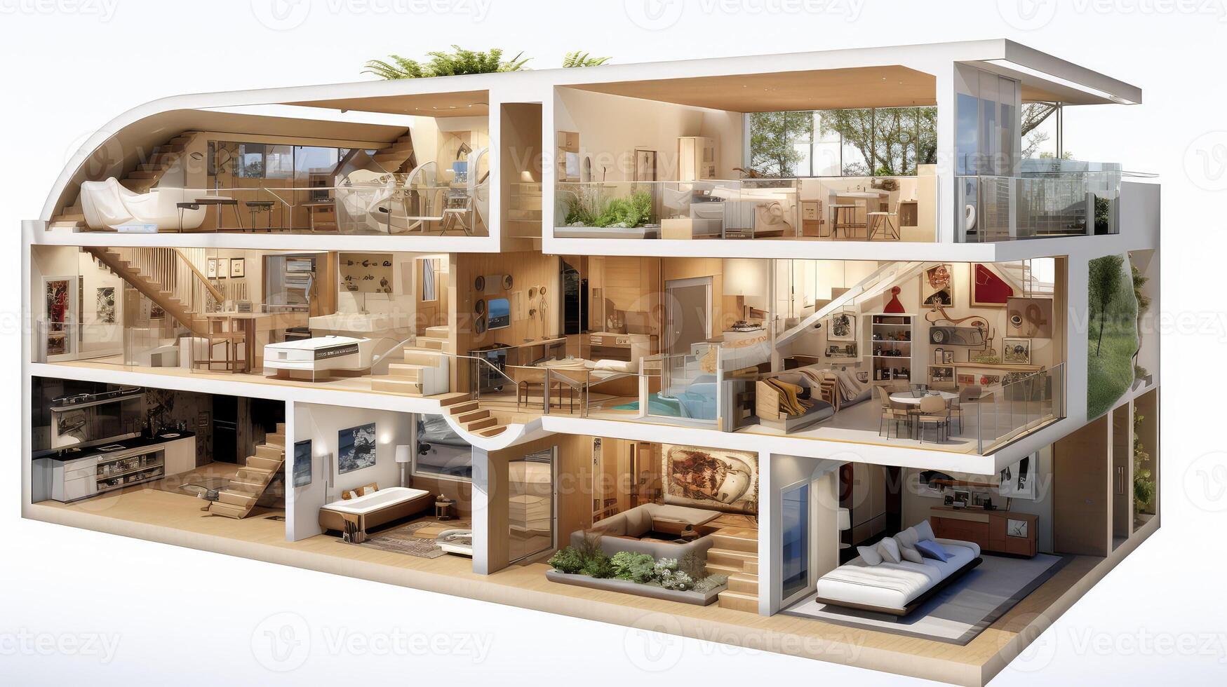 layout cutaway house photo