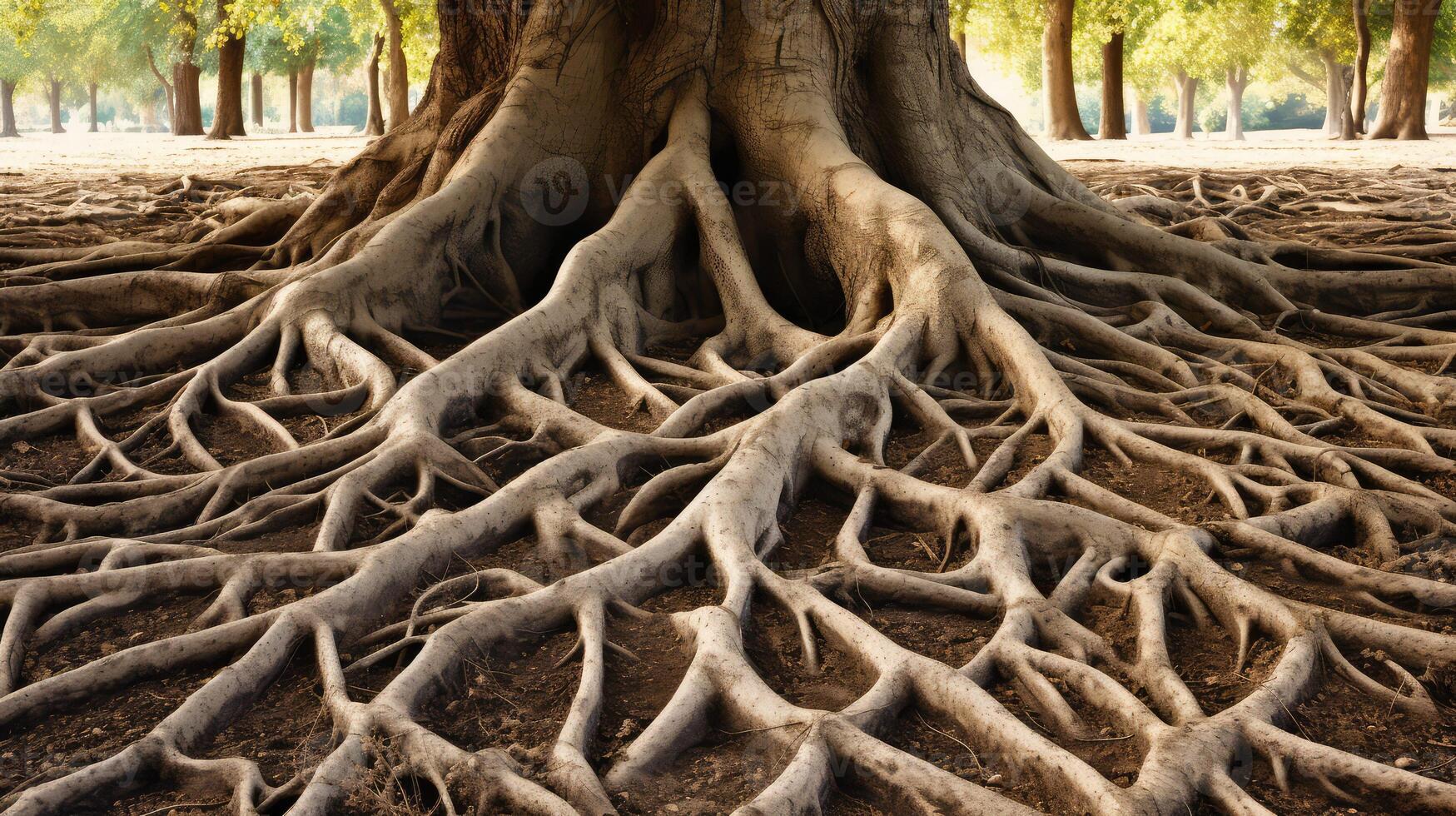 intricate oak tree roots photo