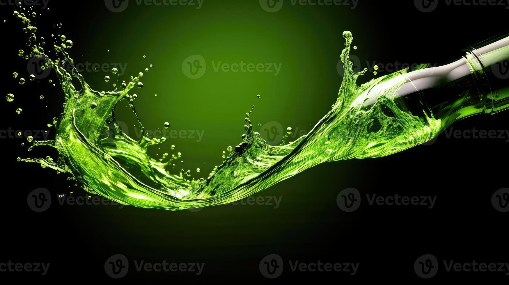 neon green wine bottle photo