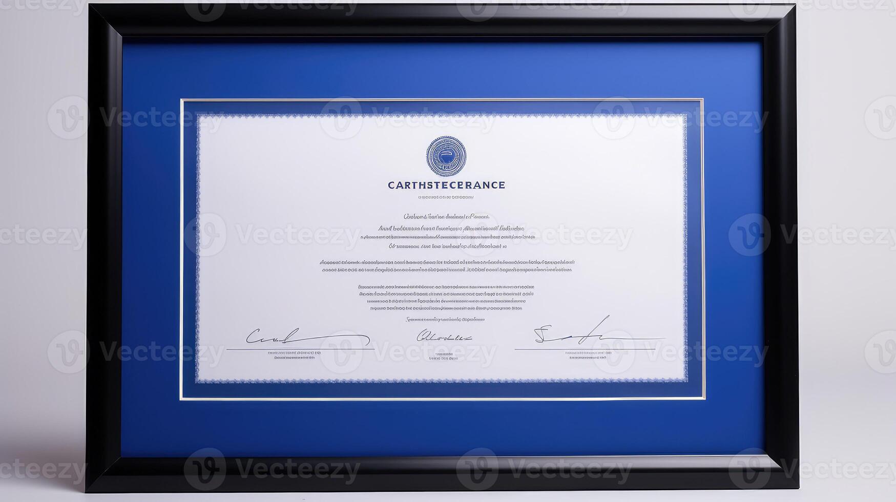 matte certificate frame blue photo