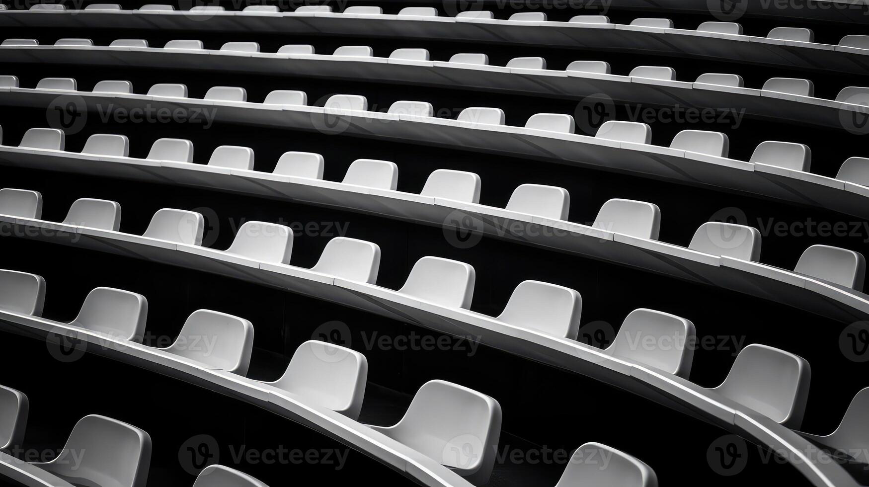 seating stadium black and white photo
