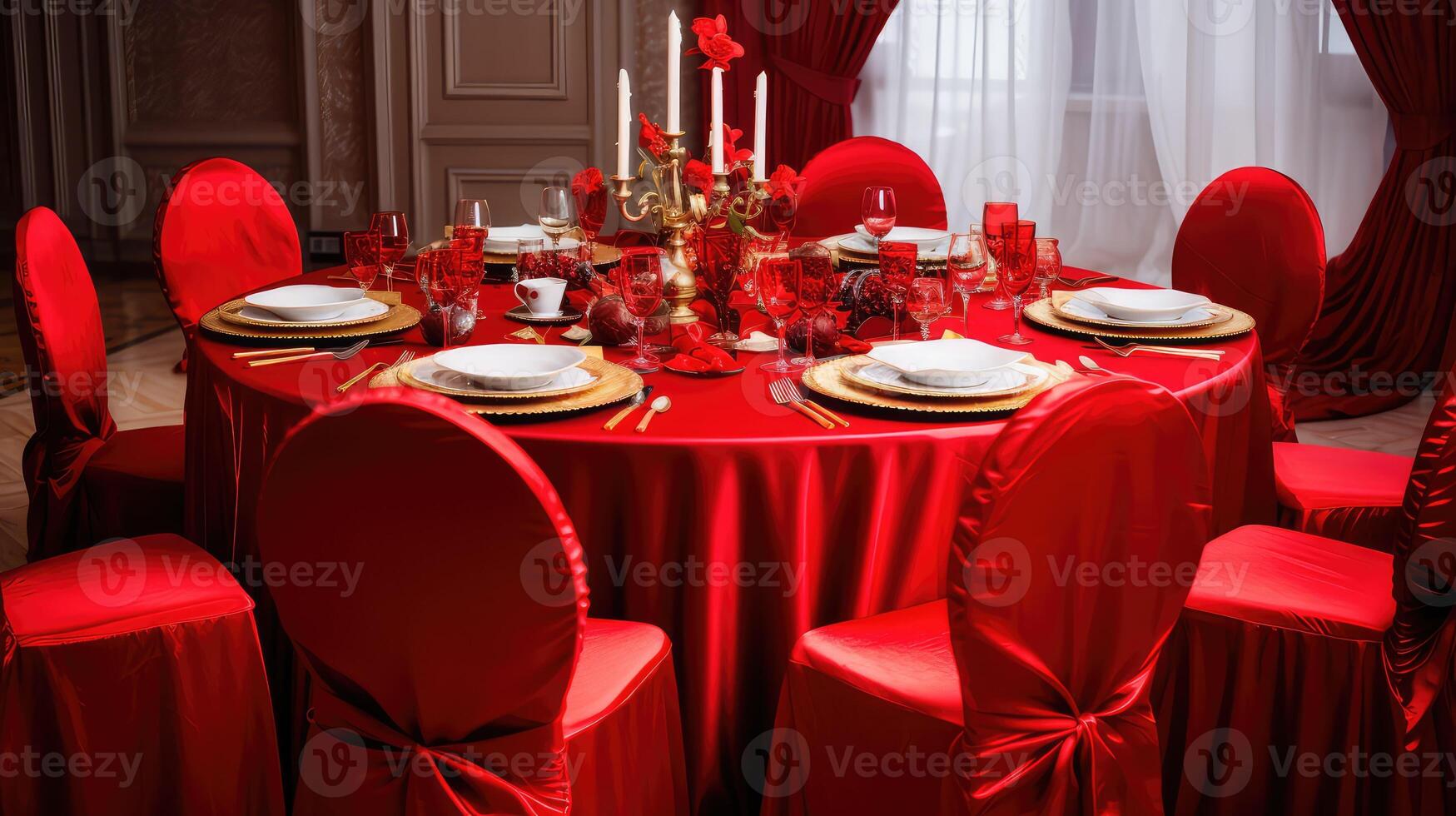 red round table cover photo