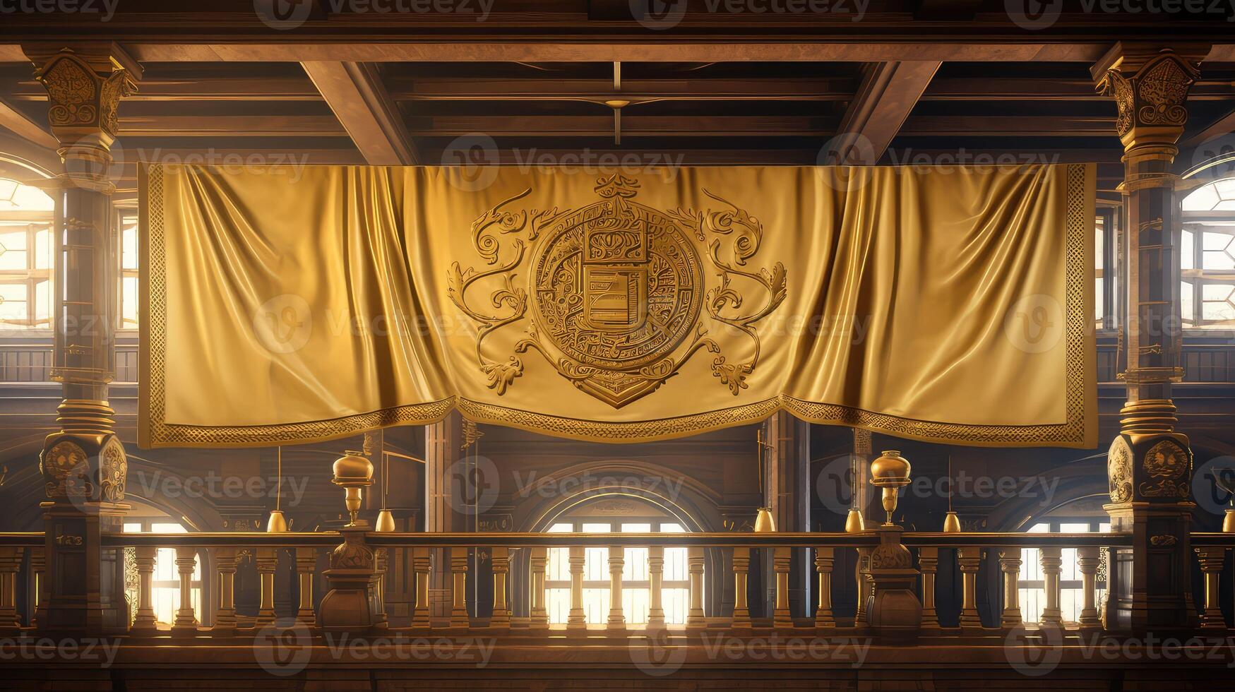 shimmering gold banners photo
