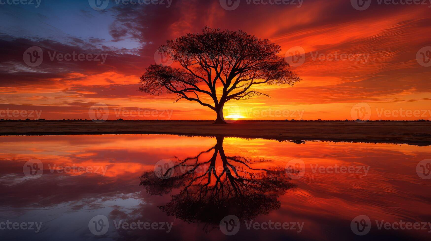 red tree grass photo