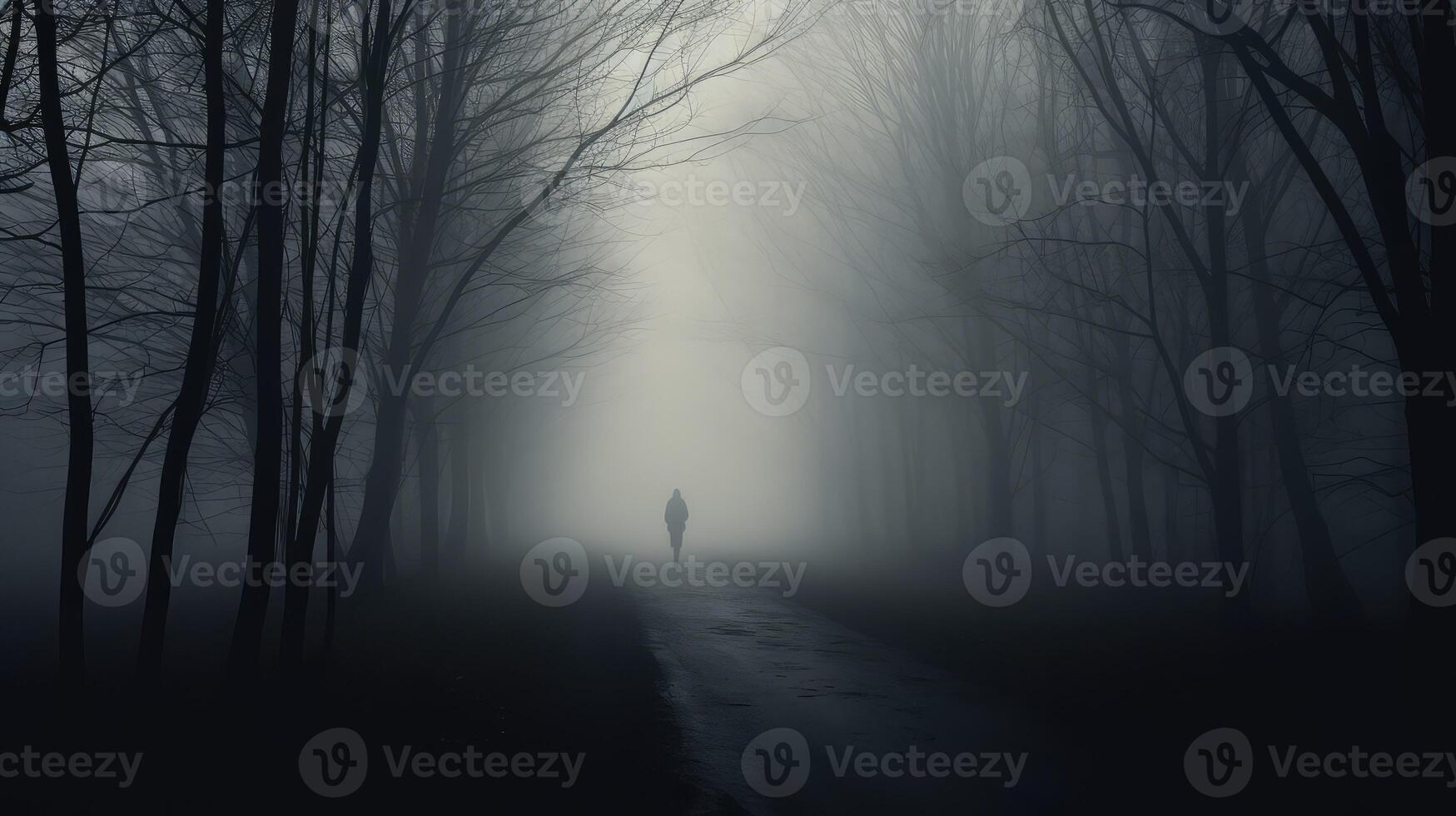 silhouette fog on black photo