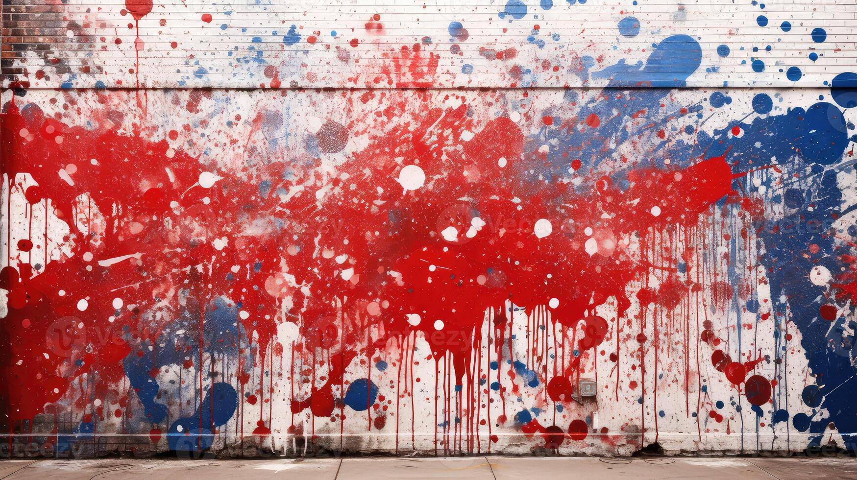 urban red white blue splatter photo